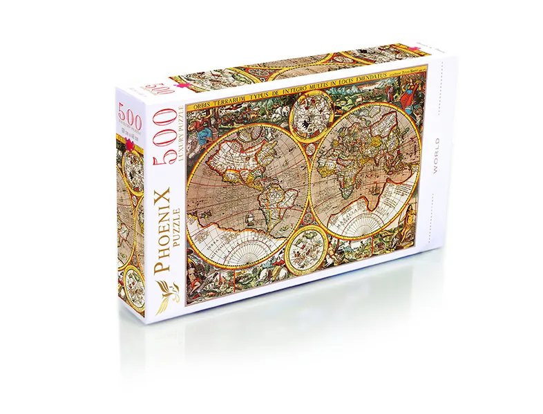 500 Parça Antik 17. yüzyıl Mappa Mundi Dünya Haritası — Phoenix Puzzle