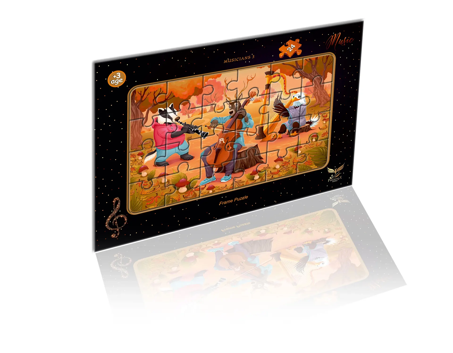 Frame Puzzle Müzisyen Hayvanlar 3 — Phoenix Puzzle