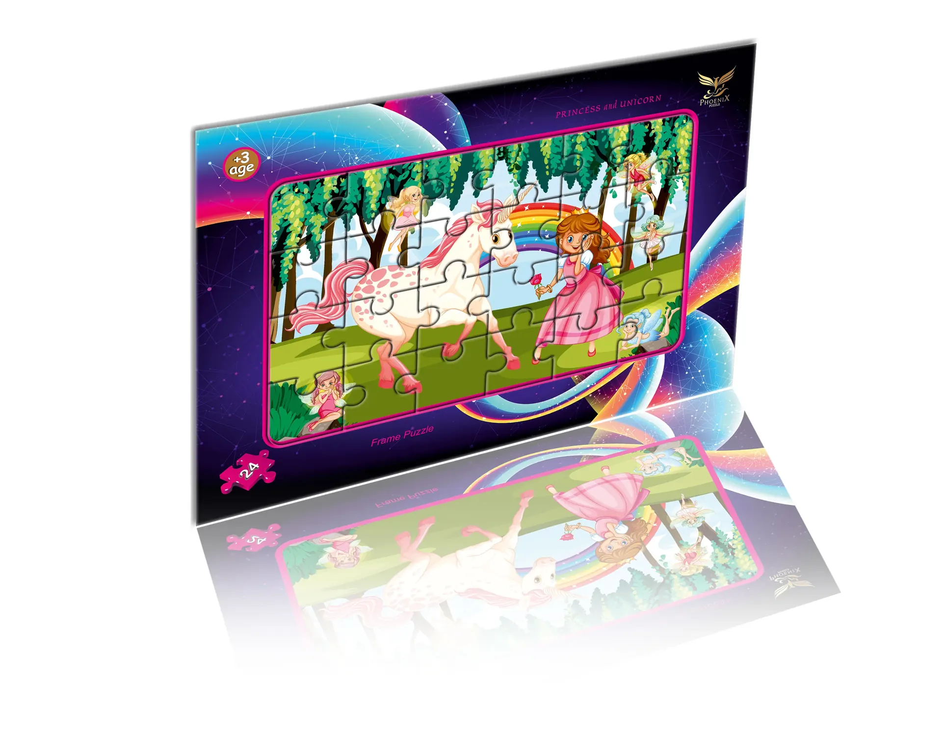 Frame Puzzle Prenses ve Unicorn — Phoenix Puzzle